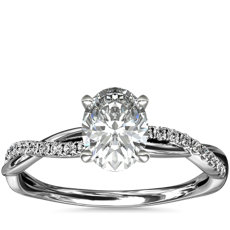 Petite Twist Diamond Engagement Ring in 14k White Gold (0.09 ct. tw.)